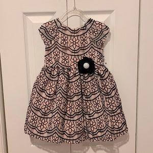 Pippa & Julie blush pink with black lace overlay dress 2T BNWT
